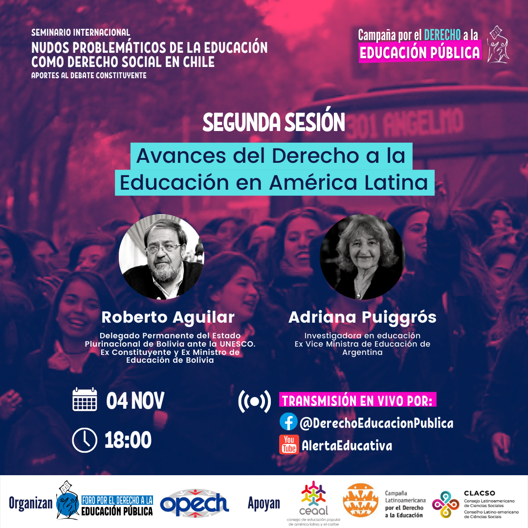 FODEP Nacional: Seminario Internacional, Sesión 2 “Avances del derecho a la Educación en América Latina”, 18:00 hrs. (CHI), 04 de noviembre 2021.