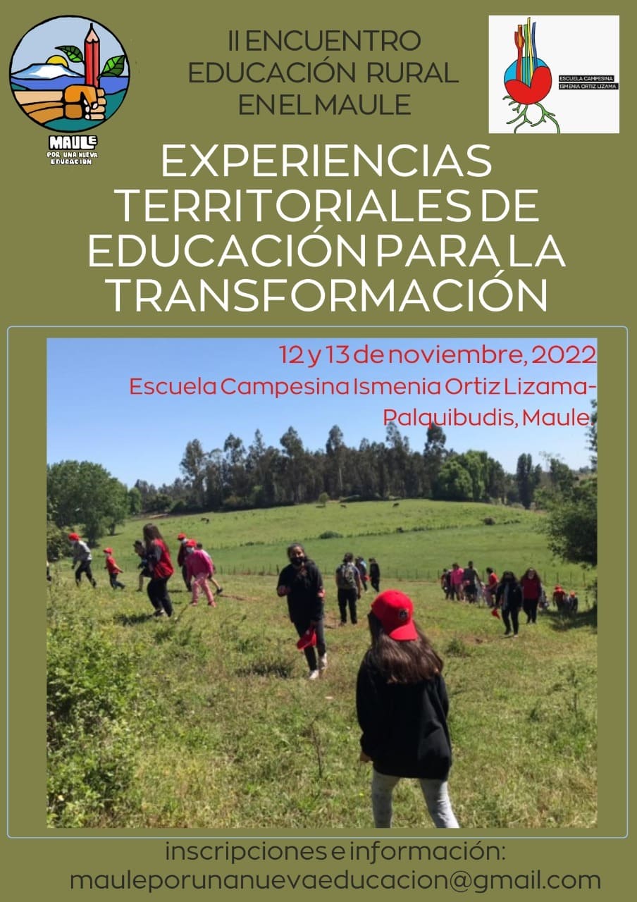 Maule Por una Nueva Educación: “II Encuentro de Educación Rural en el Maule” 12 y 13 de noviembre.
