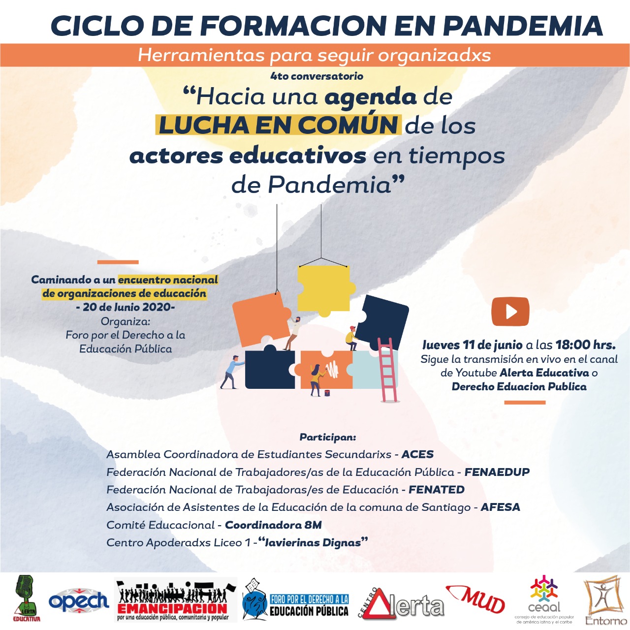 4to Conversatorio “Ciclo de Formación en Pandemia” Hacia una agenda de LUCHA EN COMÚN de los actores educativos