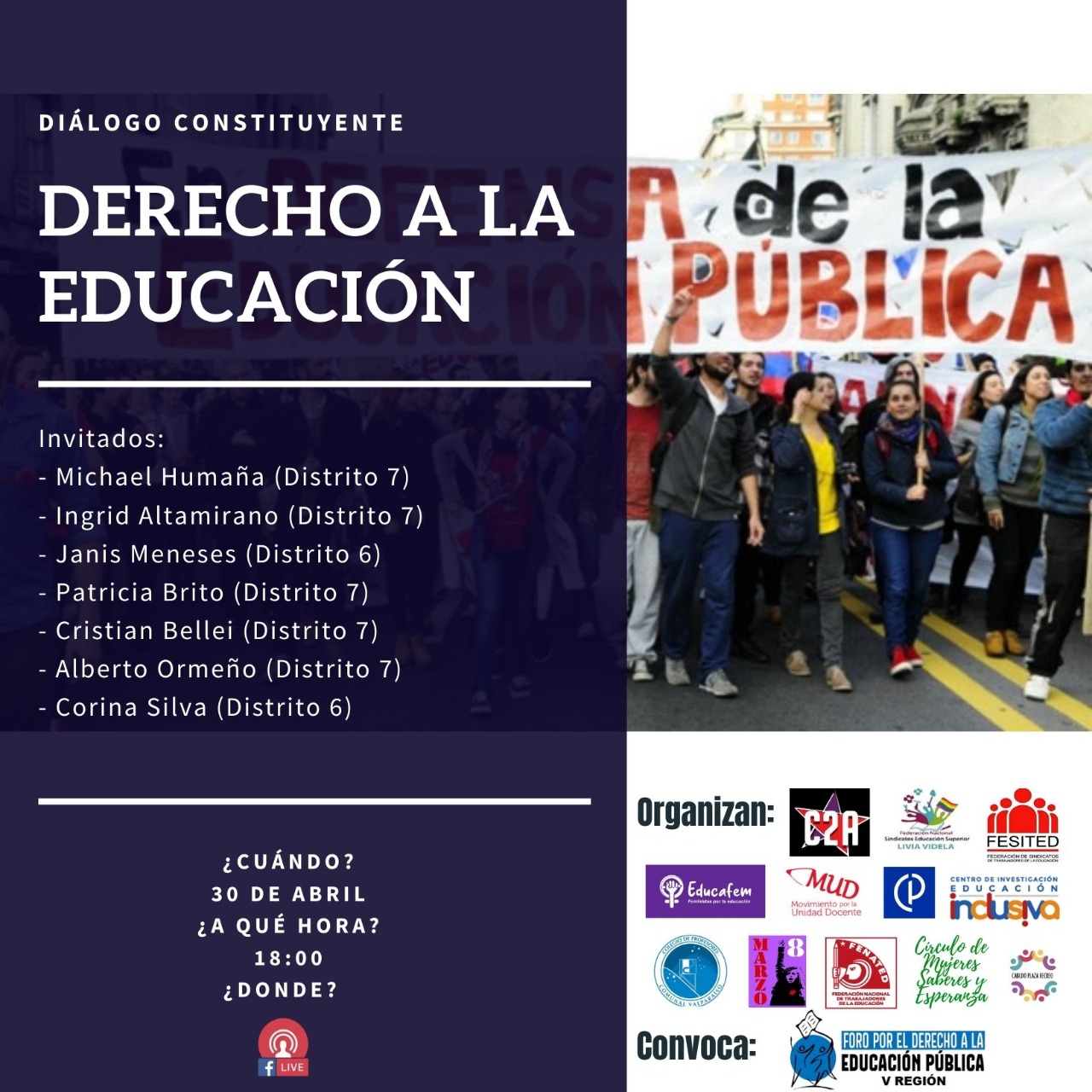FODEP Valparaíso: Diálogo constituyente “Derecho a la Educación Pública” (30 de abril, 2021)