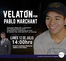 Comunidad Institutana realizó velatón en memoria de Pablo Marchant, ex estudiante y comunero mapuche asesinado por agente del Estado